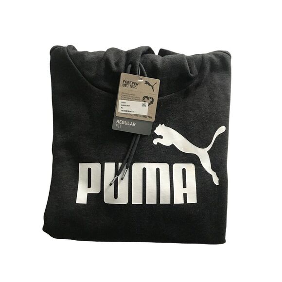 PUMA Women's Essential Logo Fleece Hoodie - Dark Gray Heather, Size XL - Picture 9 of 10
